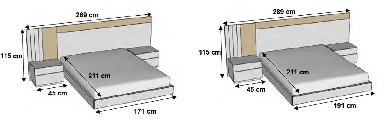 mesures en détails des lits